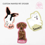 Custom painted pet stickers - 3pcs