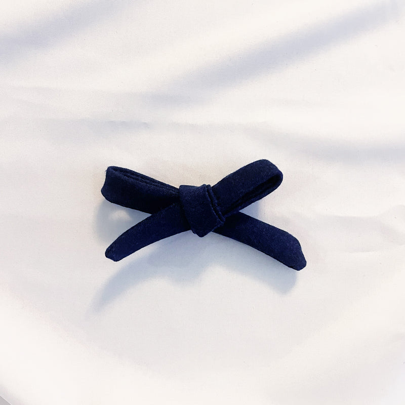 Dark Denim Hair Bow